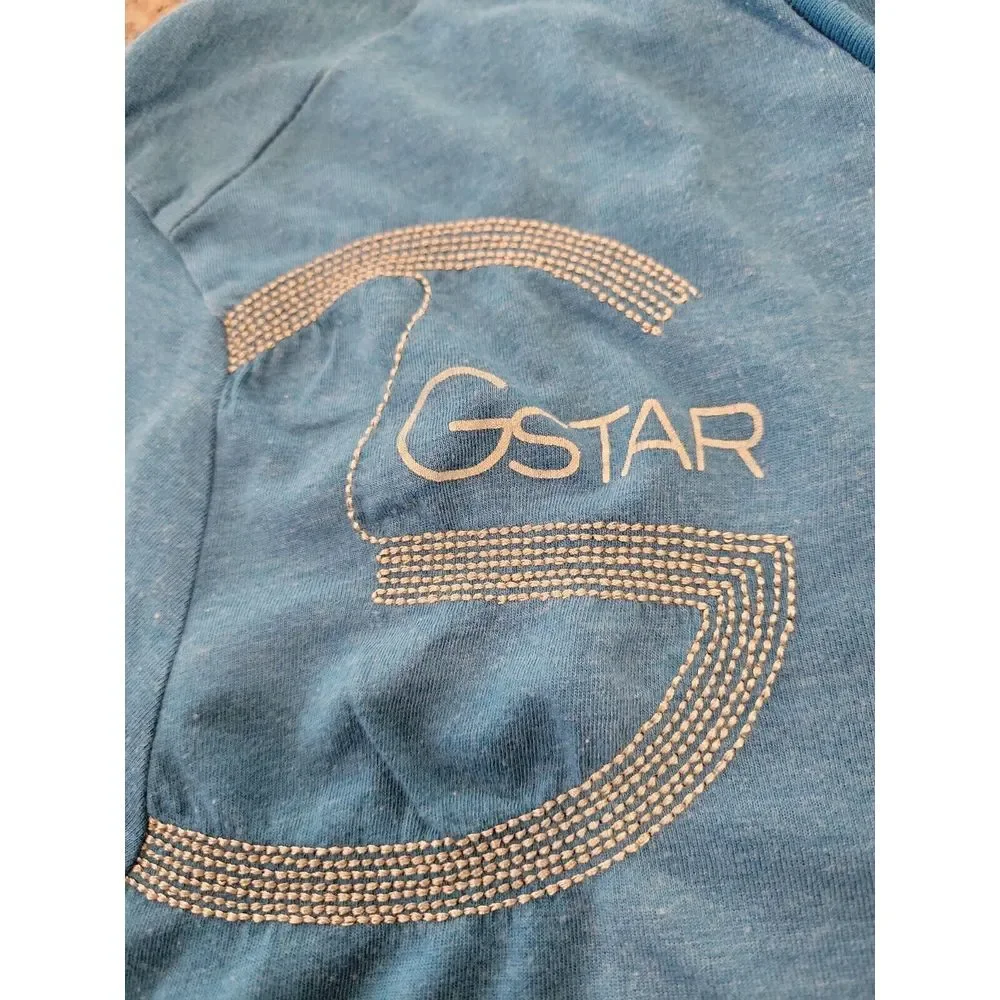 G-Star RAW Men's Size Large Slim Fit Crew-Neck Short Sleeve T-Shirt Blue‎